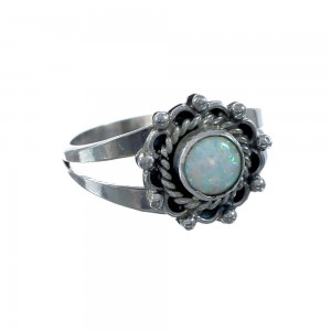 Native American Opal Sterling Silver Ring Size 9-1/4 AX128306