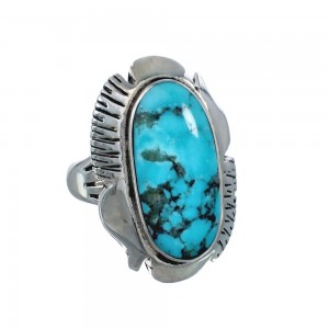 Native American Sterling Silver Turquoise Ring Size 6 AX128336
