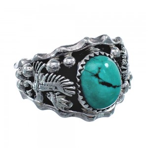 Genuine Sterling Silver Eagle Navajo Turquoise Ring Size 12 AX128457