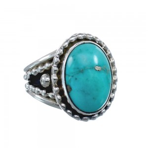 Native American Turquoise Sterling Silver Navajo Ring Size 6-1/4 AX128383