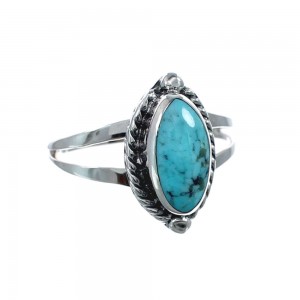Native American Turquoise Genuine Sterling Silver Navajo Ring Size 6-1/4 AX128354
