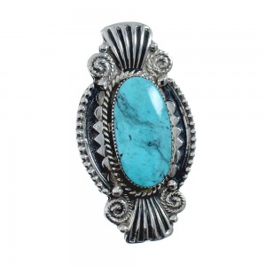Native American Sterling Silver Turquoise Ring Size 7 AX128635