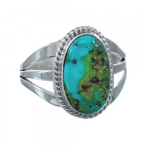 Native American Turquoise Sterling Silver Navajo Ring Size 7-3/4 AX128662