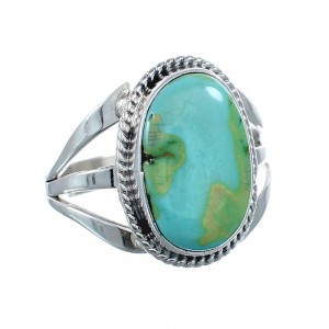 Native American Turquoise Sterling Silver Navajo Ring Size 8-1/4 AX128672