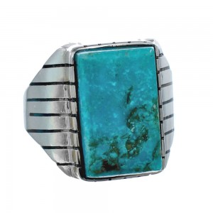 Native American Sterling Silver And Turquoise Ring Size 9-3/4 AX128614