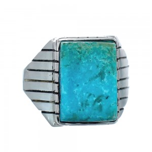 Native American Sterling Silver And Turquoise Ring Size 11-1/4 AX128617
