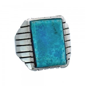 Native American Sterling Silver And Turquoise Ring Size 8 AX128618