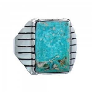 Native American Sterling Silver And Turquoise Ring Size 10 AX128619