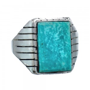 Native American Sterling Silver And Turquoise Ring Size 13 AX128624