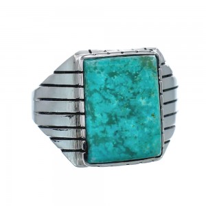 Native American Sterling Silver And Turquoise Ring Size 12-3/4 AX128626
