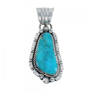 Native American Turquoise Genuine Sterling Silver Pendant AX128875