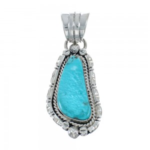 Native American Turquoise Genuine Sterling Silver Pendant AX128877