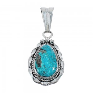 Turquoise Authentic Sterling Silver Navajo Pendant AX128870