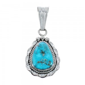 Turquoise Authentic Sterling Silver Navajo Pendant AX128871