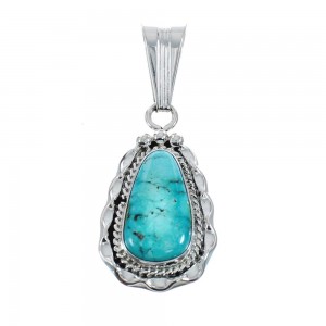 Turquoise Authentic Sterling Silver Navajo Pendant AX128873