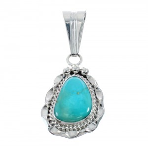 Sterling Silver Turquoise Navajo Pendant AX128746