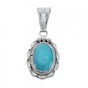 Sterling Silver Turquoise Navajo Pendant AX128749