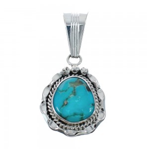 Sterling Silver Turquoise Navajo Pendant AX128752