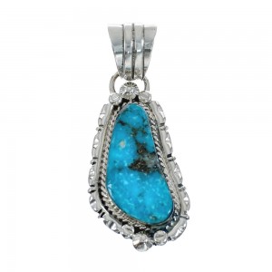 Turquoise Authentic Sterling Silver Navajo Pendant AX128768