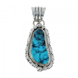 Turquoise Authentic Sterling Silver Navajo Pendant AX128771