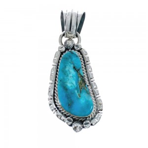 Turquoise Authentic Sterling Silver Navajo Pendant AX128776