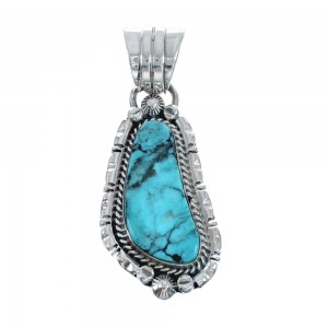 Turquoise Authentic Sterling Silver Navajo Pendant AX128781