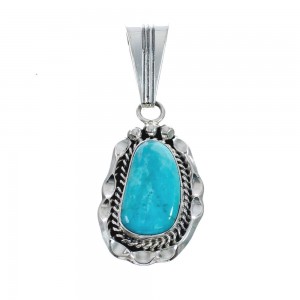 Turquoise Authentic Sterling Silver Navajo Pendant AX128896