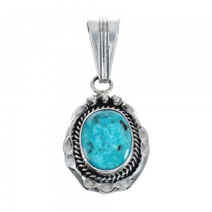 Turquoise Authentic Sterling Silver Navajo Pendant AX128898