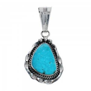 Turquoise Authentic Sterling Silver Navajo Pendant AX128902
