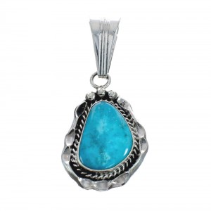 Turquoise Authentic Sterling Silver Navajo Pendant AX128903