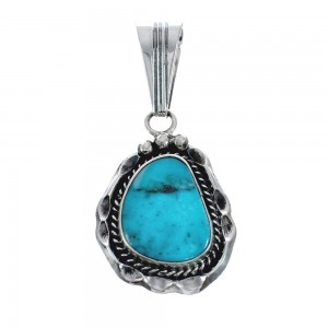 Turquoise Authentic Sterling Silver Navajo Pendant AX128907