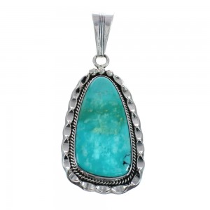 Genuine Sterling Silver Turquoise Navajo Pendant AX128844