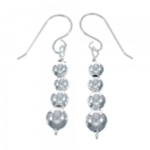 Authentic Sterling Silver Bead Earrings JX128489