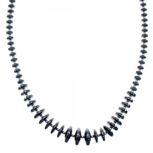 Hematite Genuine Sterling Silver Southwest Bead Necklace JX128473