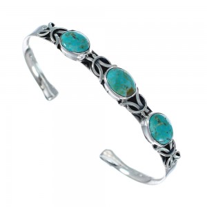 Native American Sterling Silver Turquoise Jewelry Cuff Bracelet JX128944