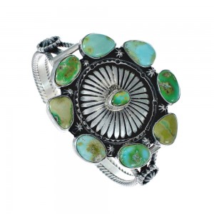 Navajo Turquoise Multistone Sterling Silver Cuff Bracelet JX128698