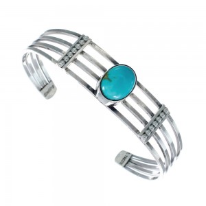 Native American Sterling Silver Navajo Turquoise Cuff Bracelet JX128645