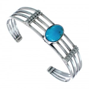 Native American Sterling Silver Navajo Turquoise Cuff Bracelet JX128646