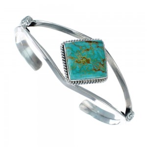 Native American Sterling Silver Navajo Turquoise Cuff Bracelet JX128595