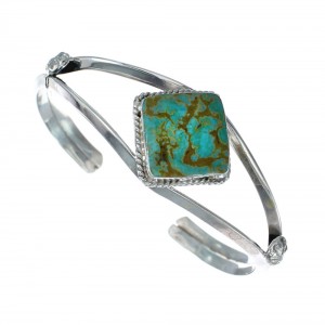 Native American Sterling Silver Navajo Turquoise Cuff Bracelet JX128596