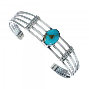 Native American Sterling Silver Navajo Turquoise Cuff Bracelet JX128649