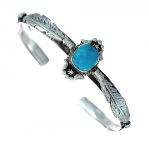 Native American Sterling Silver Navajo Turquoise Cuff Bracelet JX128659