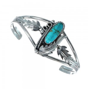 Native American Sterling Silver Navajo Turquoise Cuff Bracelet JX128651