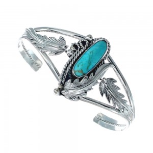 Native American Sterling Silver Navajo Turquoise Cuff Bracelet JX128652