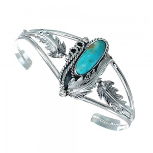 Native American Sterling Silver Navajo Turquoise Cuff Bracelet JX128653