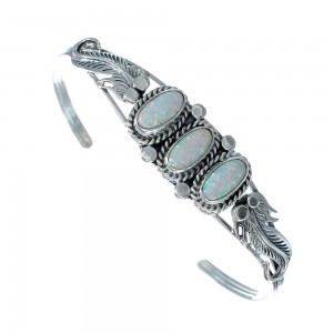 Opal Sterling Silver Native American Cuff Bracelet JX128784