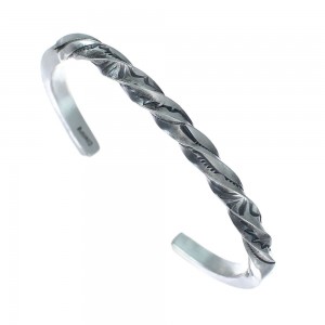 Navajo Genuine Sterling Silver Cuff Bracelet JX128782