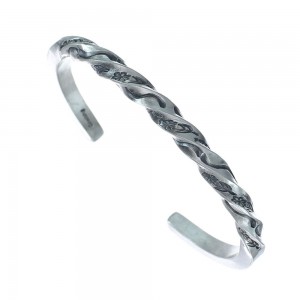 Navajo Genuine Sterling Silver Cuff Bracelet JX128783
