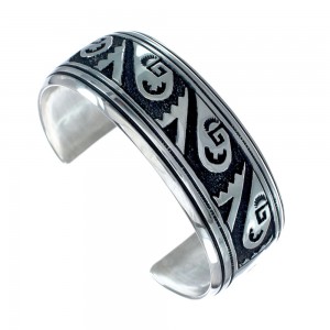  Navajo Authentic Sterling Silver Cuff Bracelet JX128759