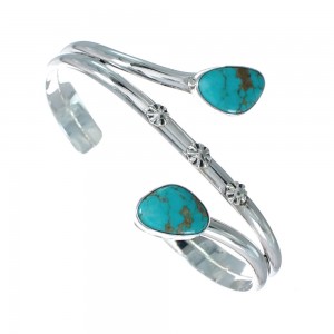 Native American Sterling Silver Turquoise Cuff Bracelet JX128848
